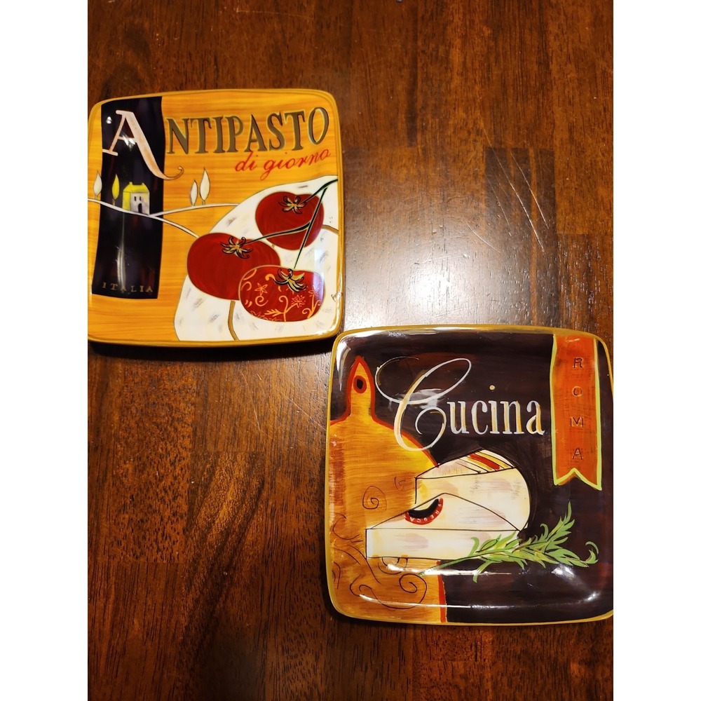 Two Pier 1 Imports Cucina Charcuterie Plates Earthenware 6x6